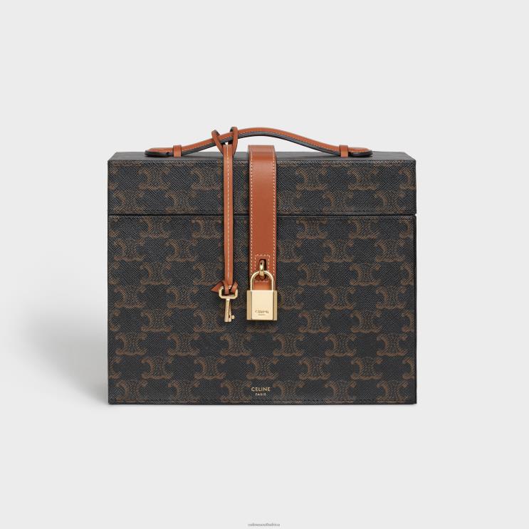 CELINE Tan Case 3 Perfumes 6.8 Fl.Oz in Triomphe Canvas & Natural Calfskin R0ZNN1470