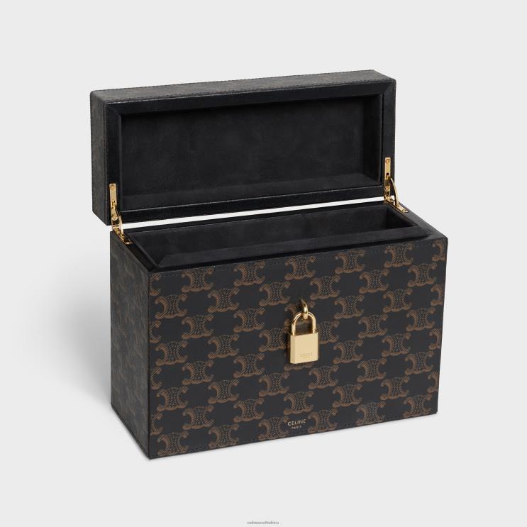 CELINE Tan Case 3 Perfumes 6.8 Fl.Oz in Triomphe Canvas & Natural Calfskin R0ZNN1470