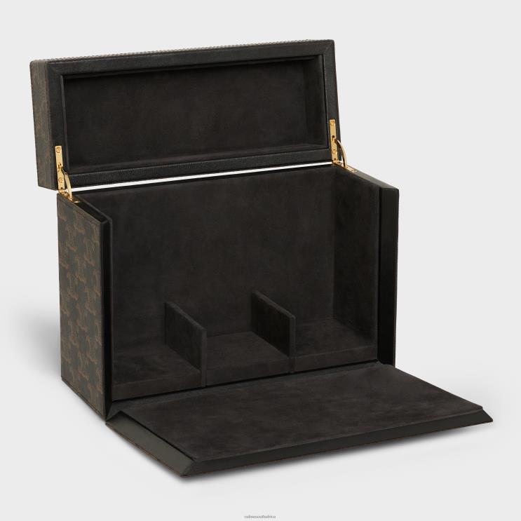 CELINE Tan Case 3 Perfumes 6.8 Fl.Oz in Triomphe Canvas & Natural Calfskin R0ZNN1470