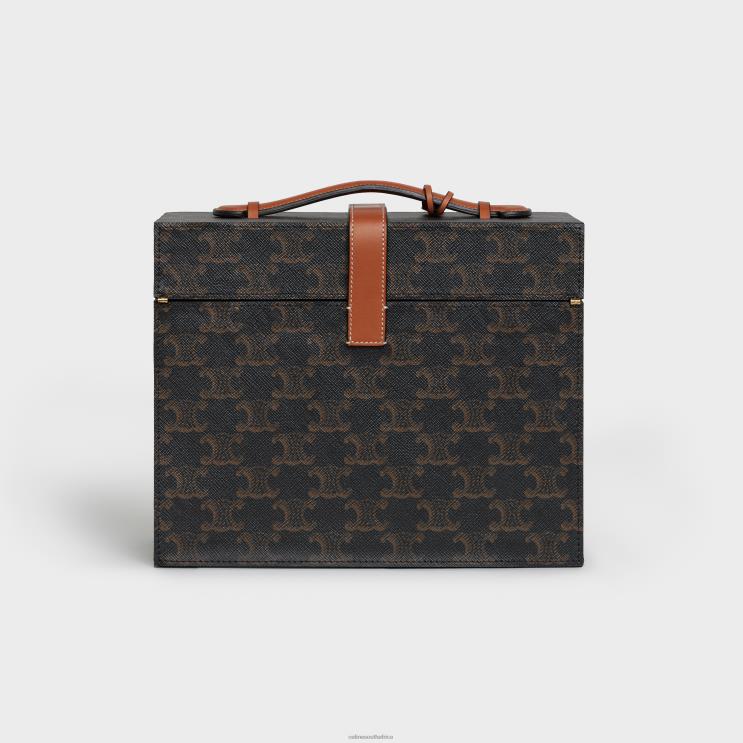 CELINE Tan Case 3 Perfumes 6.8 Fl.Oz in Triomphe Canvas & Natural Calfskin R0ZNN1470