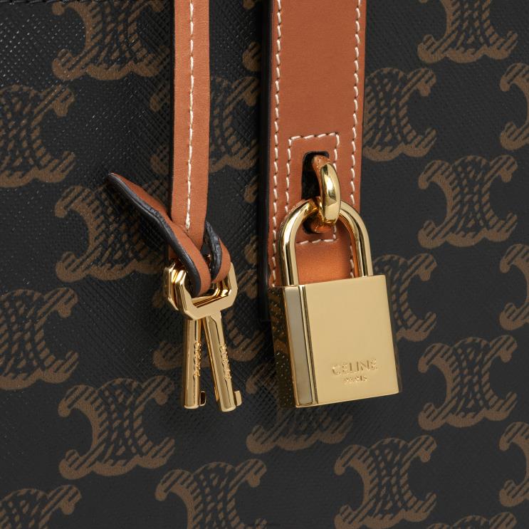 CELINE Tan Case 3 Perfumes 6.8 Fl.Oz in Triomphe Canvas & Natural Calfskin R0ZNN1470