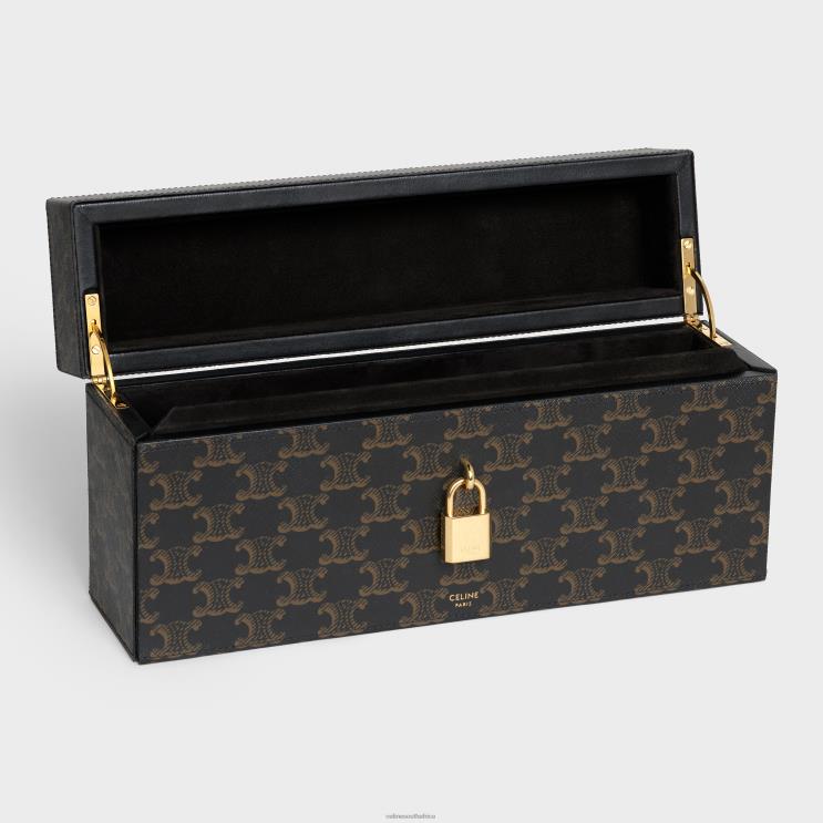 CELINE Tan Case 5 Perfumes 3.4 Fl.Oz in Triomphe Canvas & Natural Calfskin R0ZNN1469