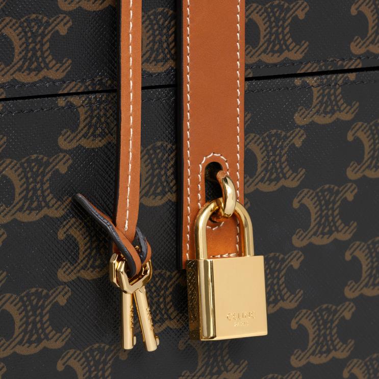 CELINE Tan Case 5 Perfumes 3.4 Fl.Oz in Triomphe Canvas & Natural Calfskin R0ZNN1469