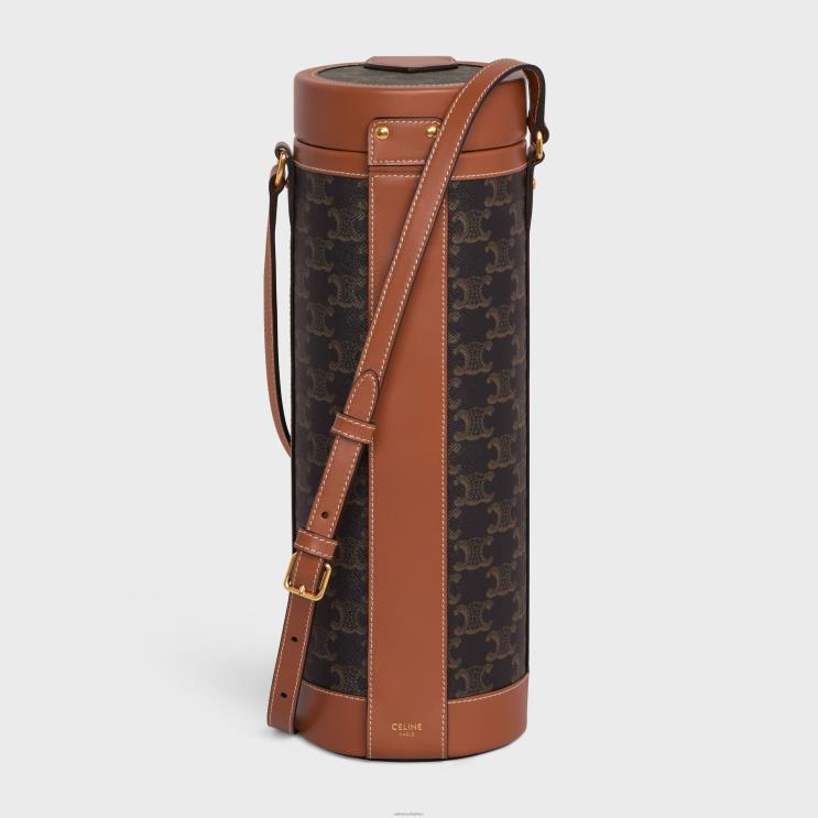 CELINE Tan Champagne Case in Triomphe Canvas & Calfskin R0ZNN1658