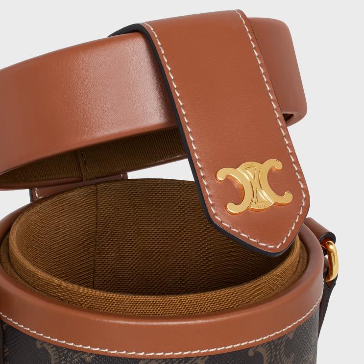 CELINE Tan Champagne Case in Triomphe Canvas & Calfskin R0ZNN1658