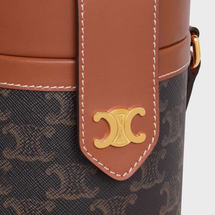 CELINE Tan Champagne Case in Triomphe Canvas & Calfskin R0ZNN1658
