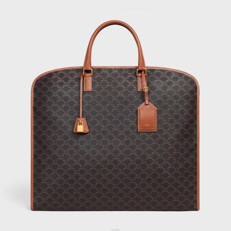 CELINE Tan Garment Bag in Triomphe Canvas & Calfskin R0ZNN1630