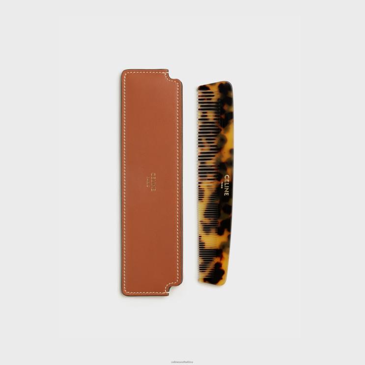 CELINE Tan Hair Comb in Natural Calfskin R0ZNN1618