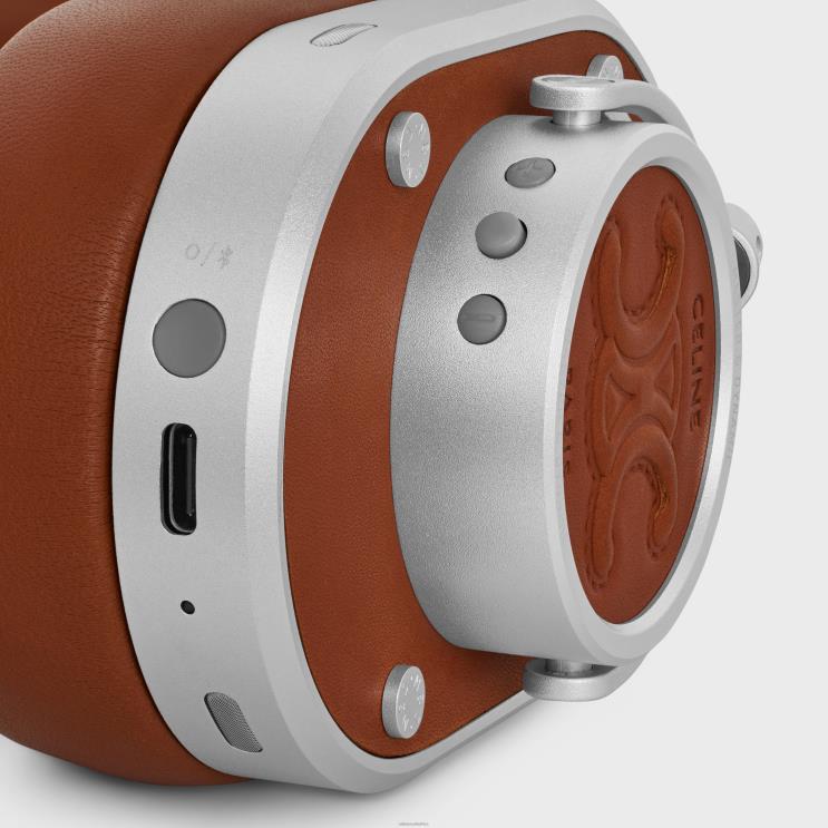 CELINE Tan Headphones in Natural Calfskin & Lambskin With Triomphe Embossed R0ZNN1666