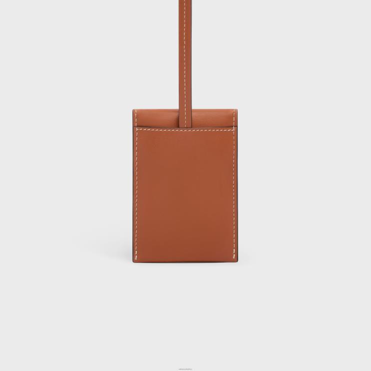 CELINE Tan Luggage Tag in Lambskin R0ZNN1634