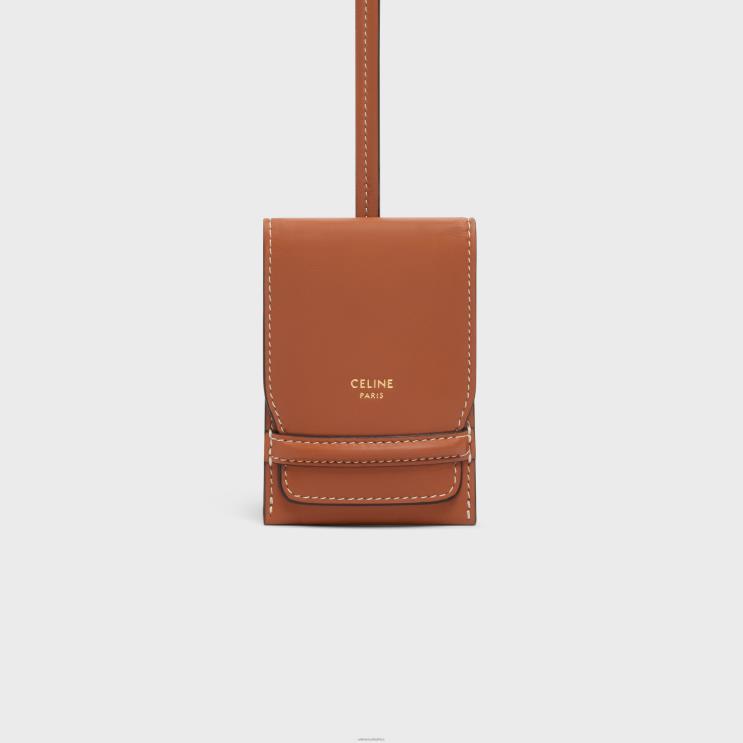 CELINE Tan Luggage Tag in Lambskin R0ZNN1634