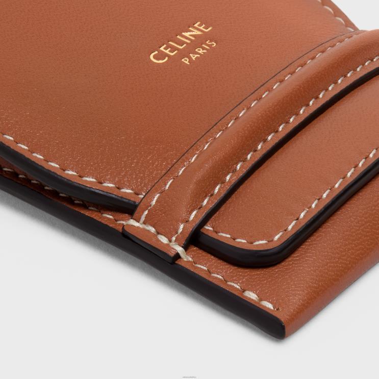 CELINE Tan Luggage Tag in Lambskin R0ZNN1634