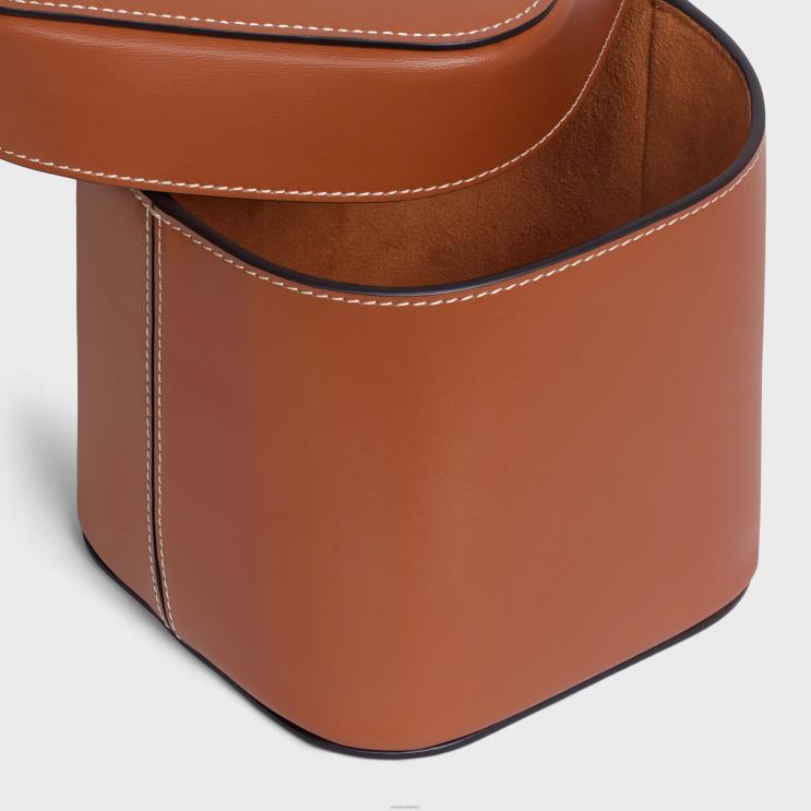 CELINE Tan Medium Box in Shiny Calfskin R0ZNN1533