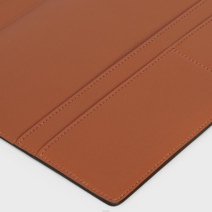 CELINE Tan Medium Notebook Cover in Triomphe Canvas & Calfskin R0ZNN1641