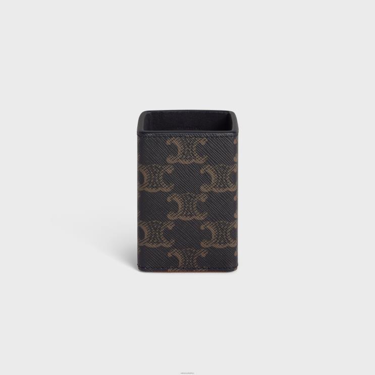 CELINE Tan Perfume Holder 100Ml in Triomphe Canvas & Calfskin R0ZNN1462