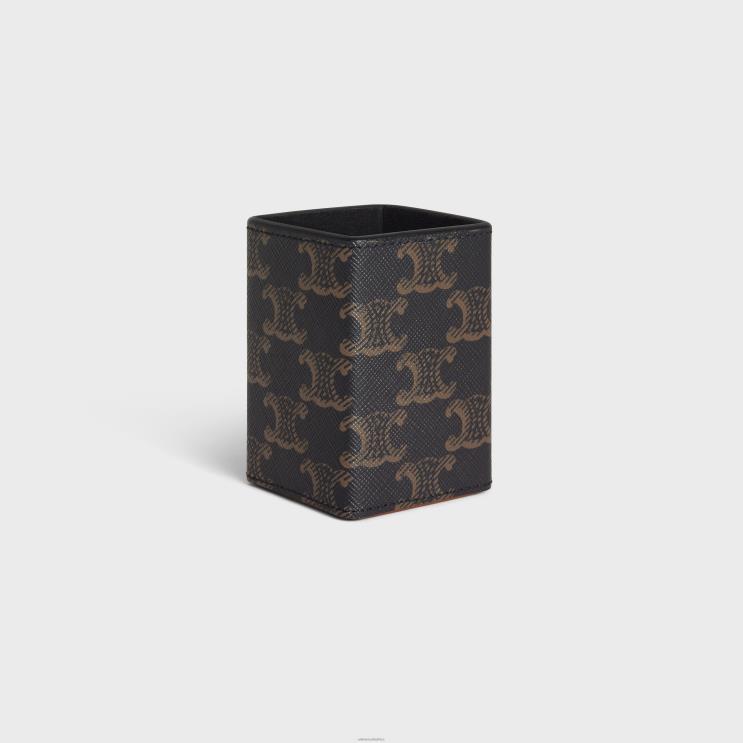 CELINE Tan Perfume Holder 100Ml in Triomphe Canvas & Calfskin R0ZNN1462