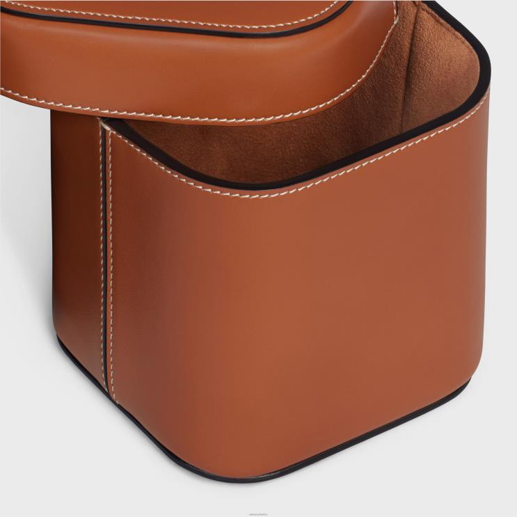 CELINE Tan Small Box in Shiny Calfskin R0ZNN1534
