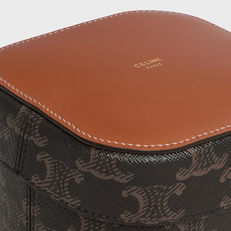 CELINE Tan Small Box in Triomphe Canvas & Calfskin R0ZNN1538