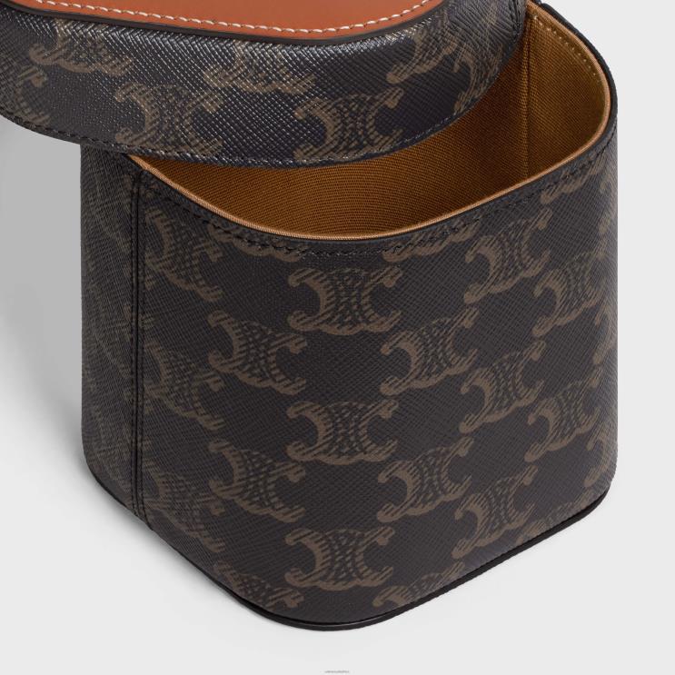 CELINE Tan Small Box in Triomphe Canvas & Calfskin R0ZNN1538