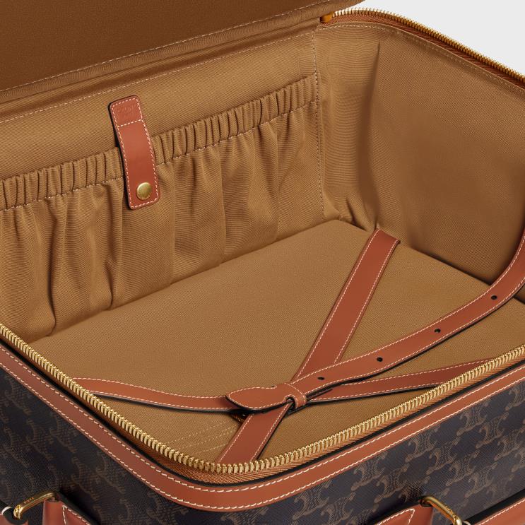 CELINE Tan Small Trolley in Triomphe Canvas & Calfskin R0ZNN1624