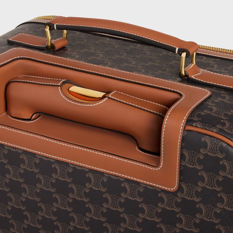 CELINE Tan Small Trolley in Triomphe Canvas & Calfskin R0ZNN1624