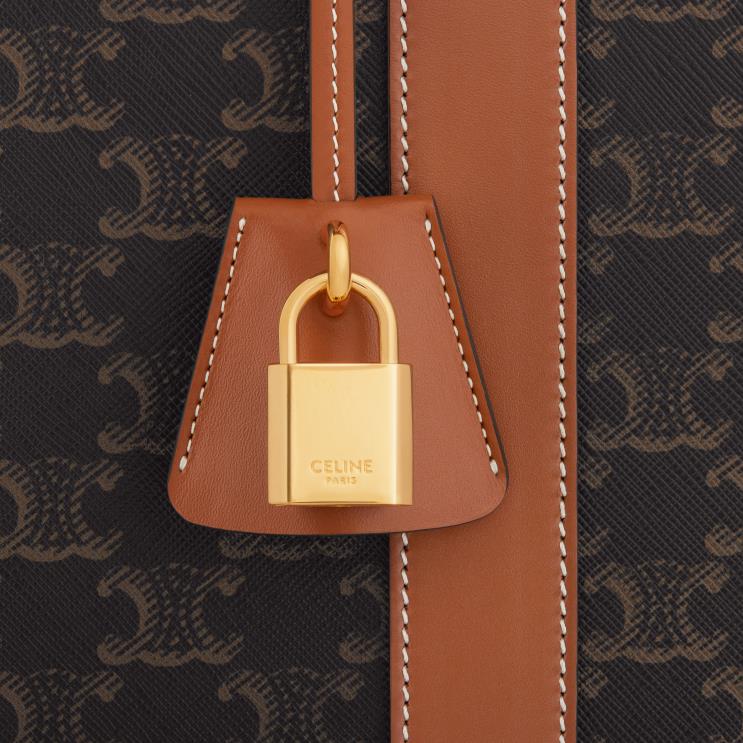 CELINE Tan Soft Luggage 45 in Triomphe Canvas & Calfskin R0ZNN1629