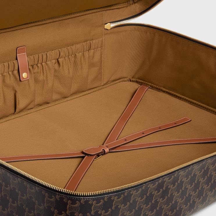 CELINE Tan Soft Luggage 70 in Triomphe Canvas & Calfskin R0ZNN1628
