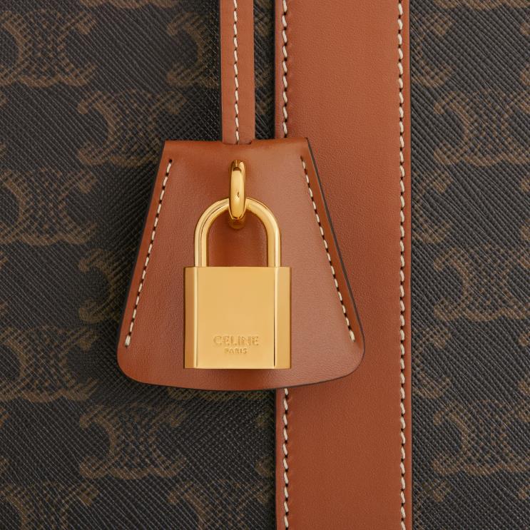 CELINE Tan Soft Luggage 70 in Triomphe Canvas & Calfskin R0ZNN1628