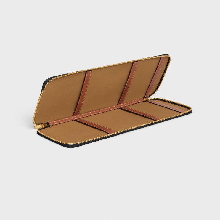 CELINE Tan Tie Case in Triomphe Canvas & Calfskin R0ZNN1633