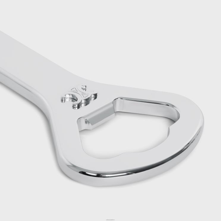 CELINE Tan Triomphe Bottle Opener in Steel & Calfskin R0ZNN1662