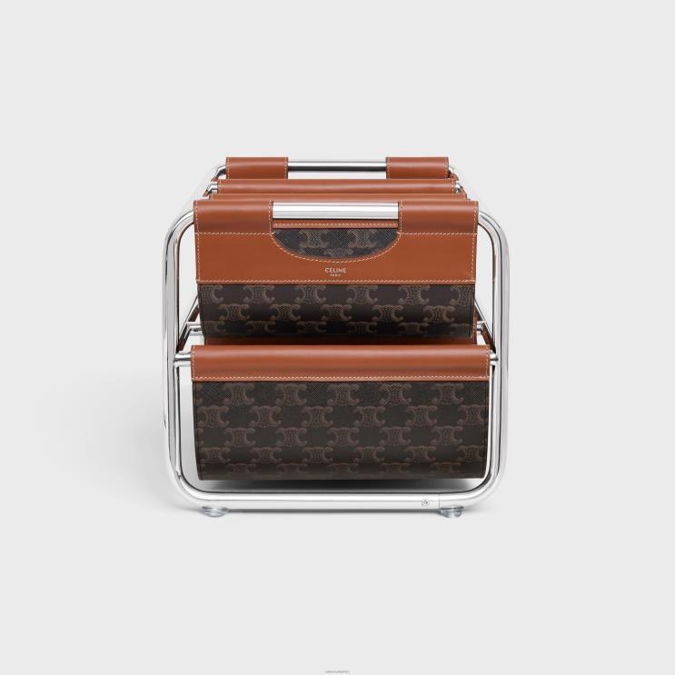 CELINE Tan Wine Rack in Triomphe Canvas & Steel R0ZNN1659