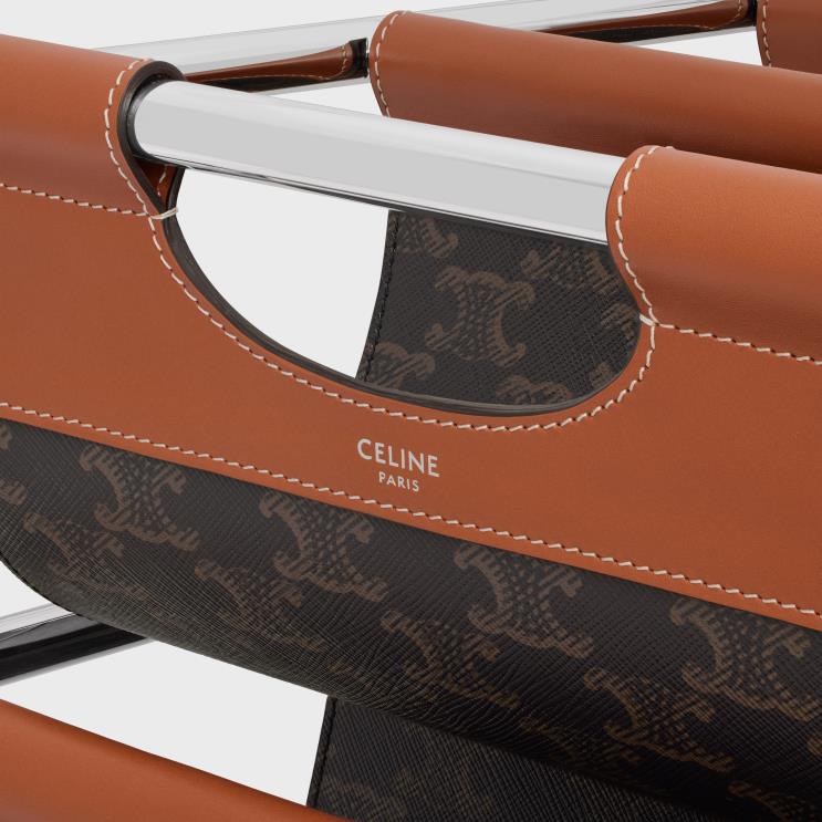CELINE Tan Wine Rack in Triomphe Canvas & Steel R0ZNN1659