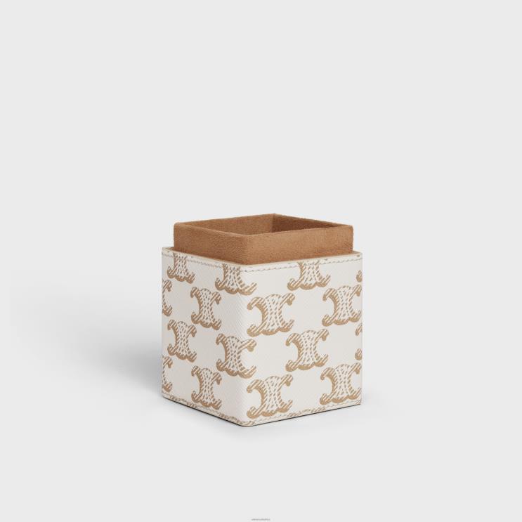 CELINE White Case 1 Perfume 100Ml in Triomphe Canvas & Calfskin R0ZNN1559