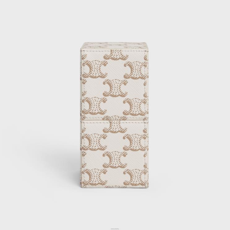 CELINE White Case 1 Perfume 100Ml in Triomphe Canvas & Calfskin R0ZNN1559