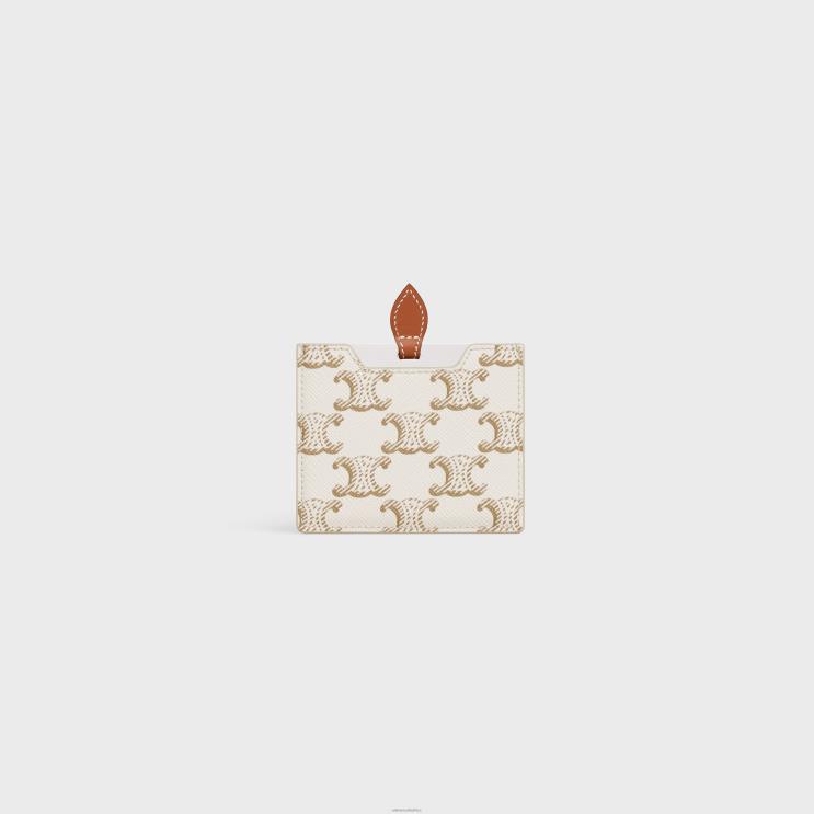 CELINE White Mirror With Pouch in Triomphe Canvas & Calfskin R0ZNN1622