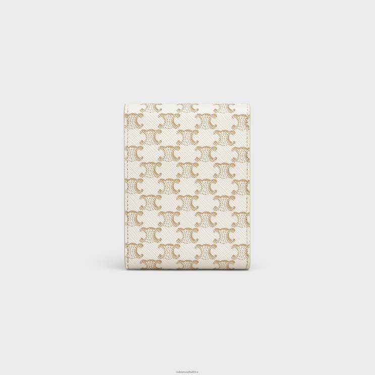 CELINE White Playing Cards Case in Triomphe Canvas & Lambskin R0ZNN1671