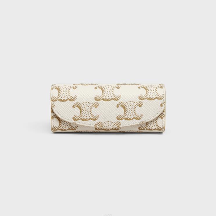 CELINE White Ring Case in Triomphe Canvas R0ZNN1599