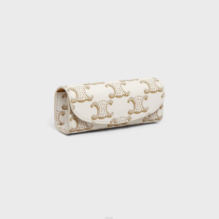 CELINE White Ring Case in Triomphe Canvas R0ZNN1599