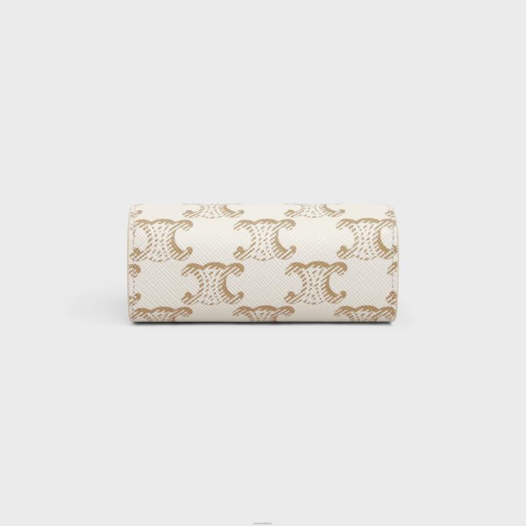 CELINE White Ring Case in Triomphe Canvas R0ZNN1599