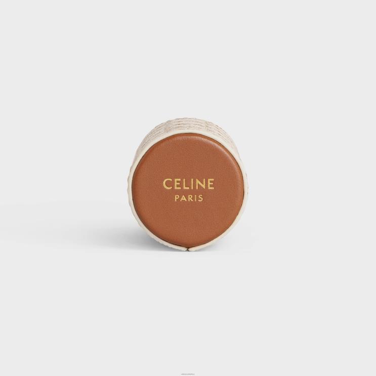 CELINE White Travel Spray Case in Triomphe Canvas & Calfskin R0ZNN1455