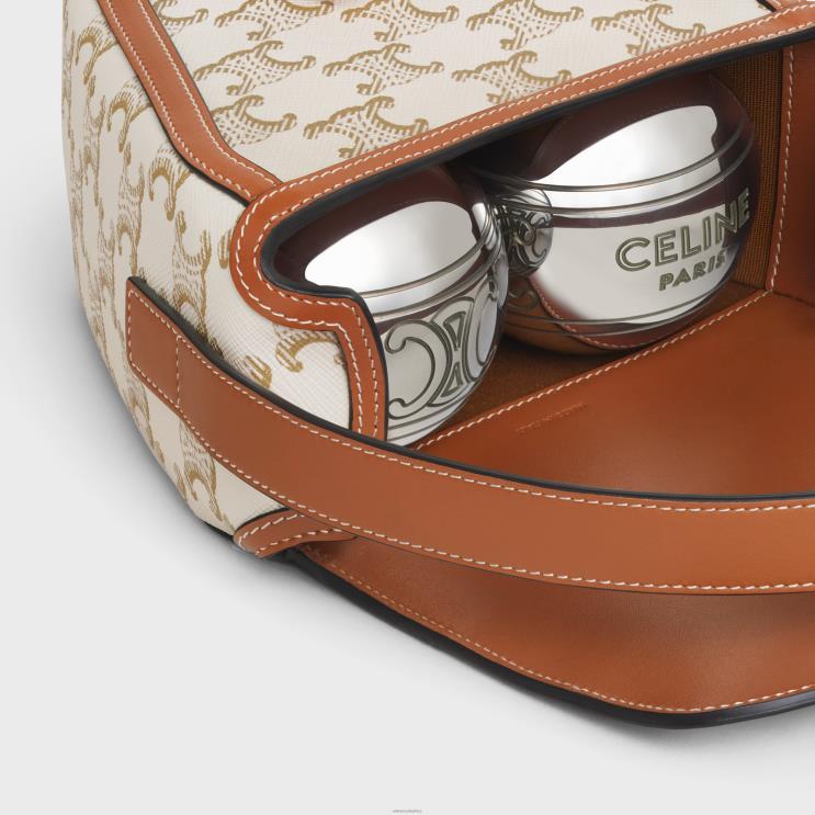 CELINE White Triomphe Petanque Game in Triomphe Canvas & Calfskin R0ZNN1682
