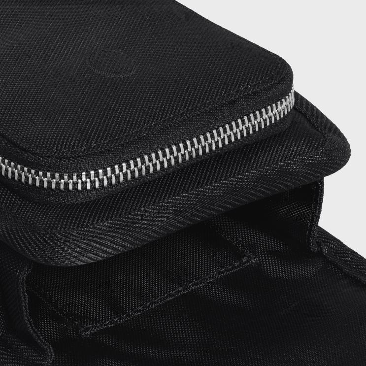 CELINE Black Trekking Phone Pouch in Nylon With Print R0ZNN2170