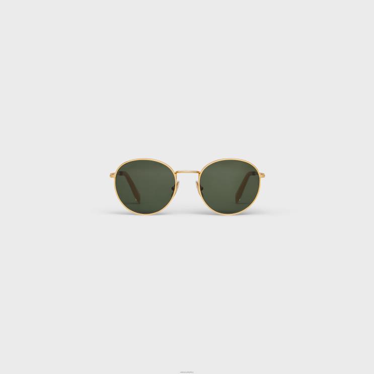 CELINE Gold/Green Metal Frame 06 Sunglasses in Metal With Mineral Glass Lenses R0ZNN2233