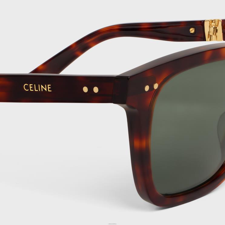 CELINE Red Havana Black Frame 44 Sunglasses in Acetate With Metal R0ZNN2216