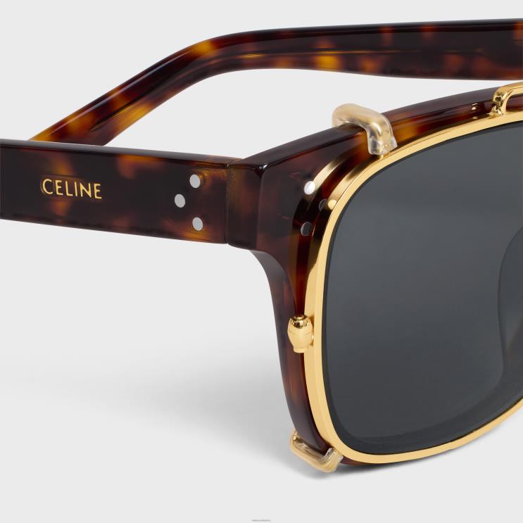 CELINE Red Havana Black Frame 51 Sunglasses in Acetate With Metal R0ZNN2214