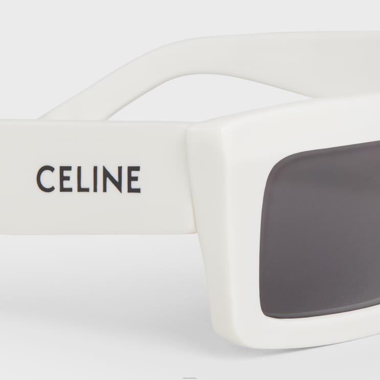 CELINE White Monochroms 02 Sunglasses in Acetate R0ZNN2230