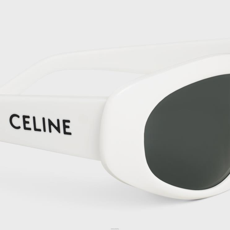 CELINE White Monochroms 07 Sunglasses in Acetate R0ZNN2187