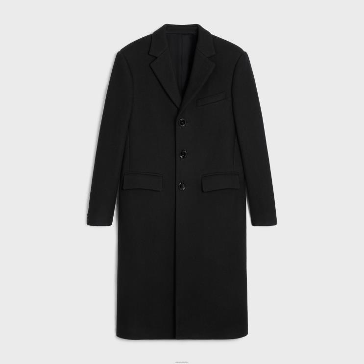 CELINE Black Boxy Coat in Felt R0ZNN1862