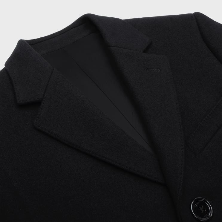 CELINE Black Boxy Coat in Felt R0ZNN1862