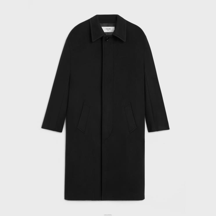 CELINE Black Mac Coat in Double Face Cashmere Wool R0ZNN1859
